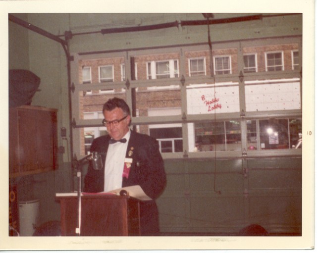 Herman &quot;Bud&quot; Hare in black tie at the Westminster Fire Station early 70's?