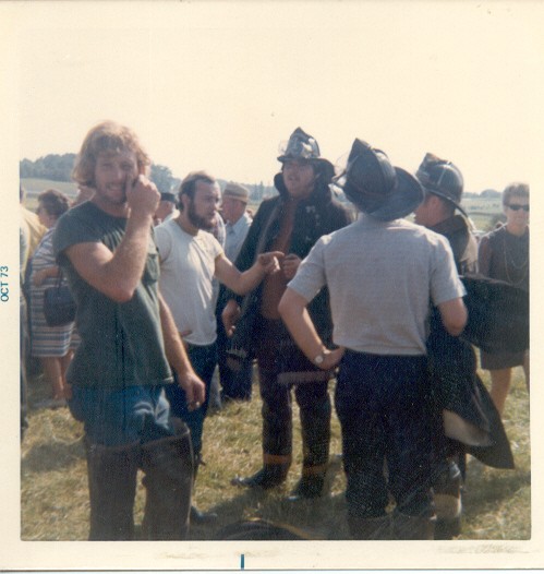 Bucket Brigade October 1973 L-R: Tim Lare, Tom Lare, Art Carroll, unknowns
