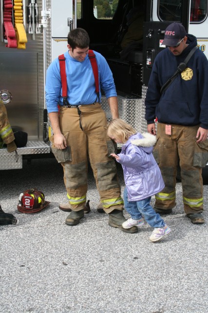 Kindergartens at Hampstead taking out their afternoon frustrations on Nick's foot. Fire Prevention Week, 2006