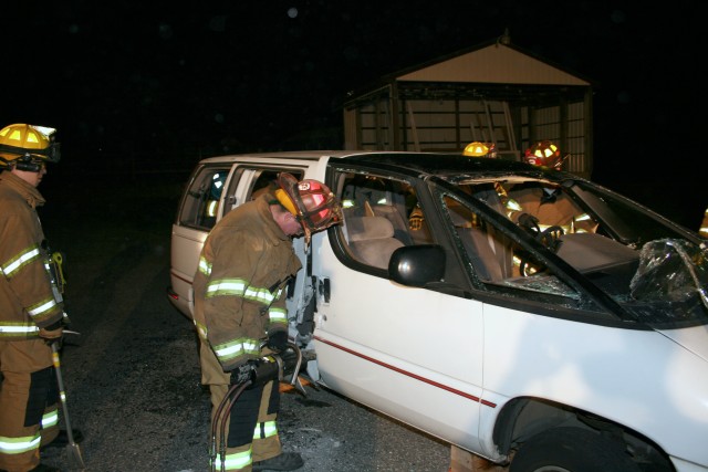 Extrication from a vehicle with a fiberglass body, 10-03-2007.