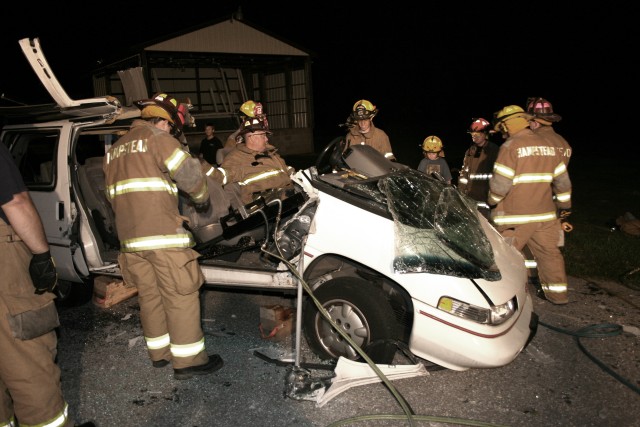 Extrication from a vehicle with a fiberglass body, 10-03-2007.