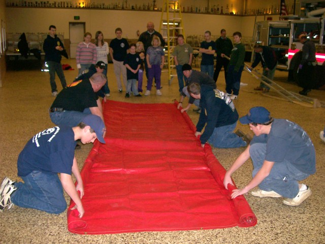Making a Water Chute, 2008.  Almost done.