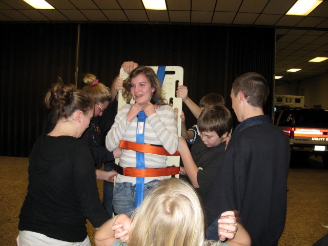 Basic First Aid, 2008.  Being immobilized ain't so bad!