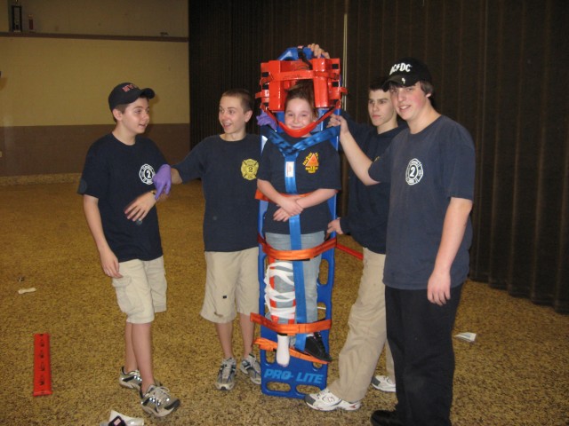 Basic First Aid, 2008.  The victim is ready for transport.