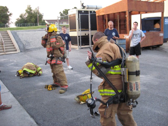 07-17-2008. Firefighter Skills Races - Donning PPE and SCBA.