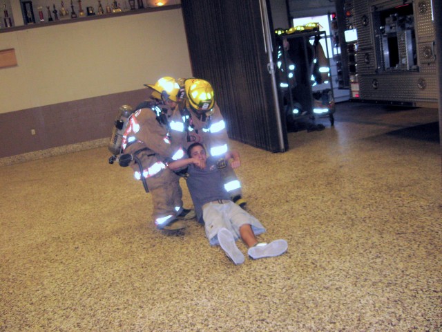 07-17-2008.  Firefighter Skills Races - Two man rescue drag.