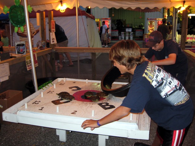 Carnival, 2008, at the Turtle Races Stand.