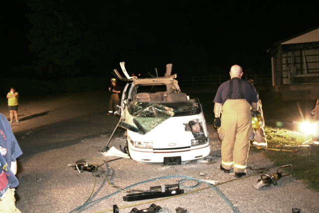 Vehicle Extrication, 2007.  The remnants of the vehicle.