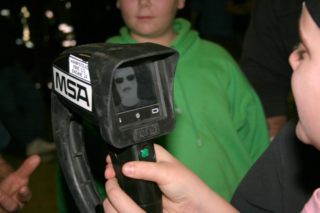Search and Rescue, 2008. Using the thermal imager.  A portrait of someone in the infrared spectrum.