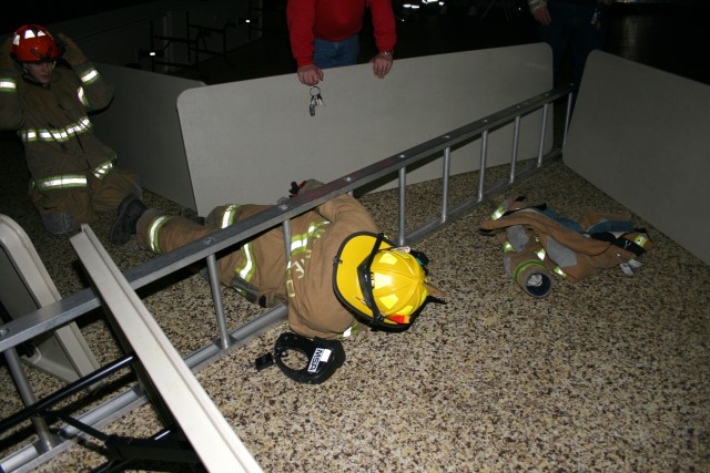 Search and Rescue, 2008. Everyone gets a chance to crawl through a simulated confined space.
