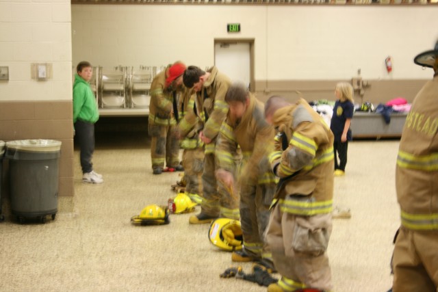 Donning turnout gear race, 2008.