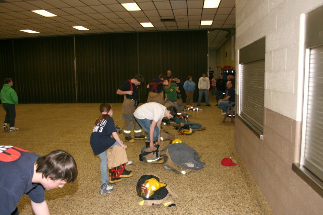 Donning turnout gear race, 2008.