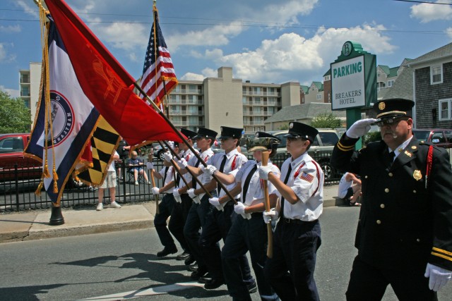 Ocean City Parade, 06-18-2008. Presenting arms.