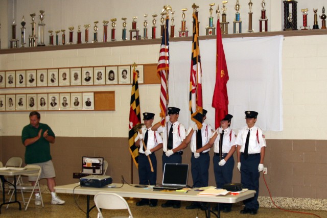 07-14-2008.  Juniors present their Ocean City trophy to the Fire Company.