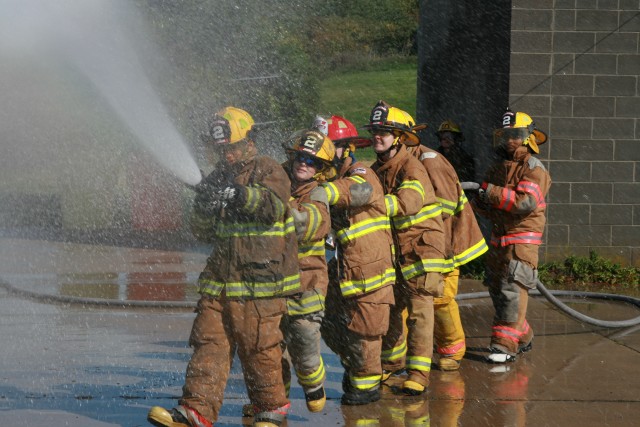 Juniors Day, 09-20-2008.  Everyone gets wet in the Opposing Hose Lines competition.