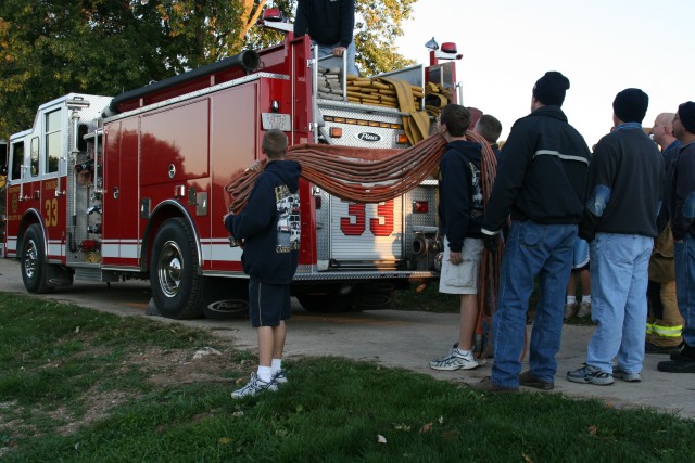 Westminster House Burn Training, 10-19-2008.  Receiving deployment instructions.